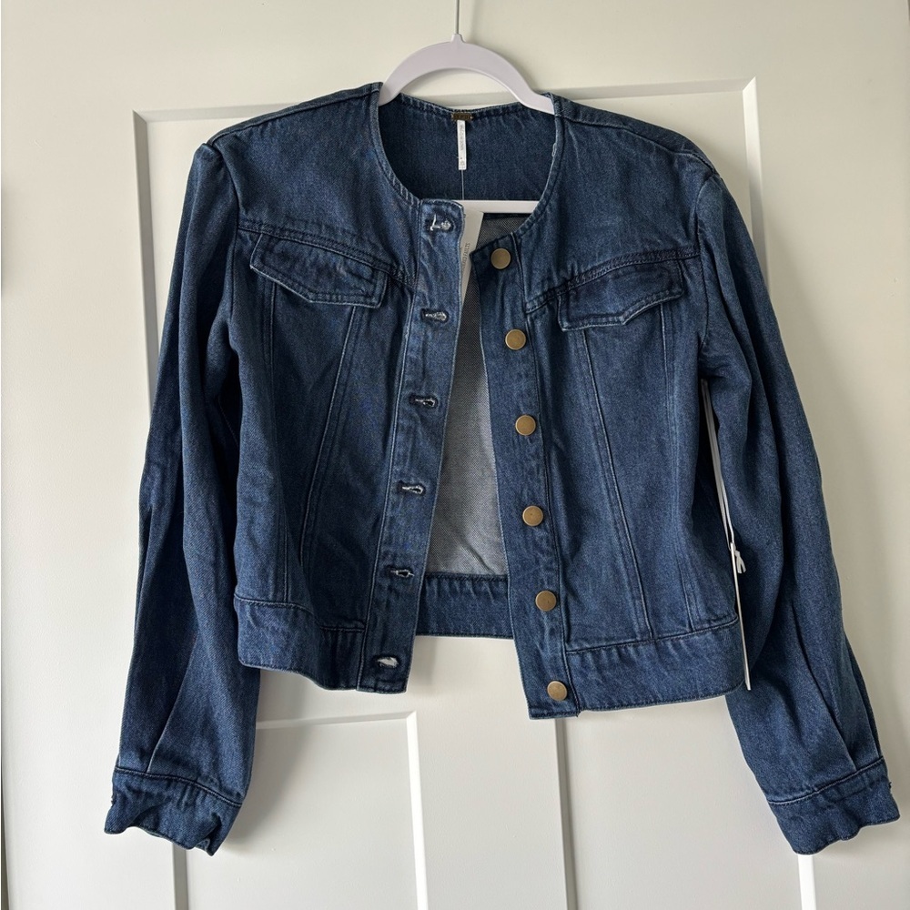 NEW YOUNG FABULOUS & BROKE Dayla
Collarless Denim Jacket medium indigo 563tn